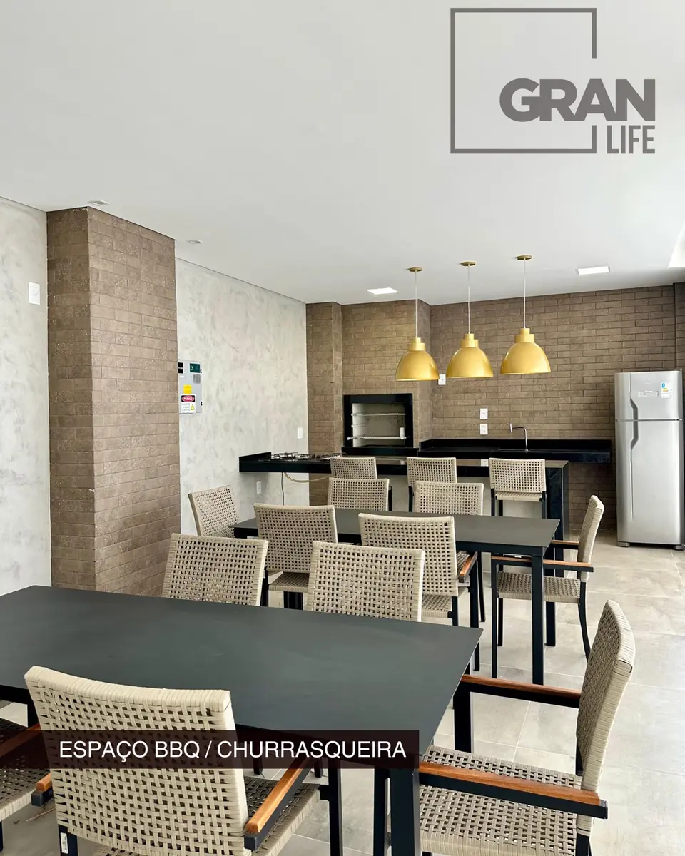 Espaço BBQ e churrasqueira para encontros no Gran Life.