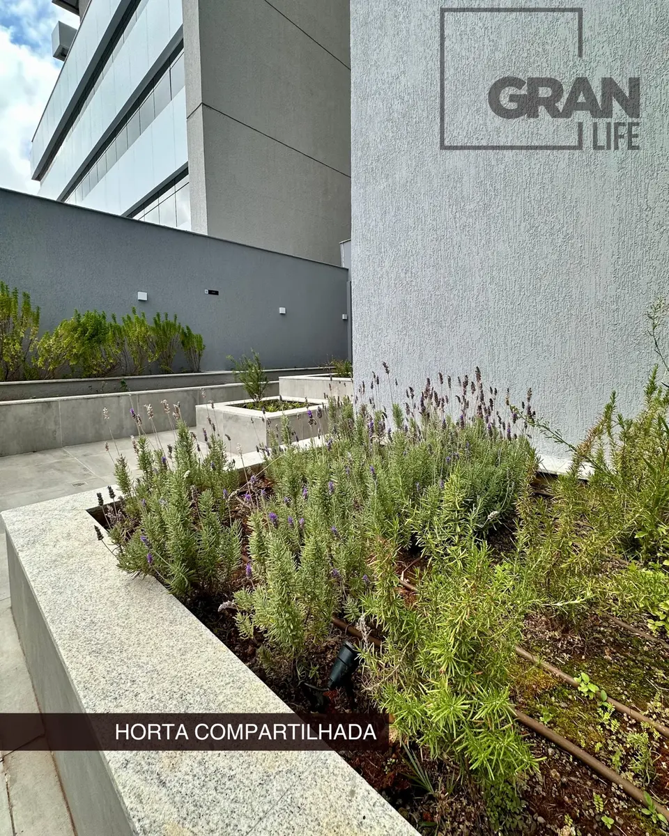 Horta compartilhada e área verde do Gran Life Anápolis.
