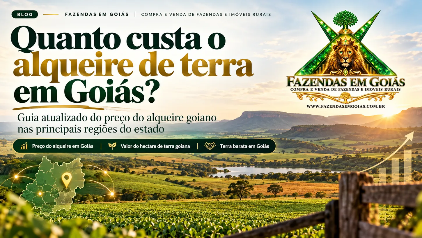 Capa editorial sobre preço do alqueire em Goiás