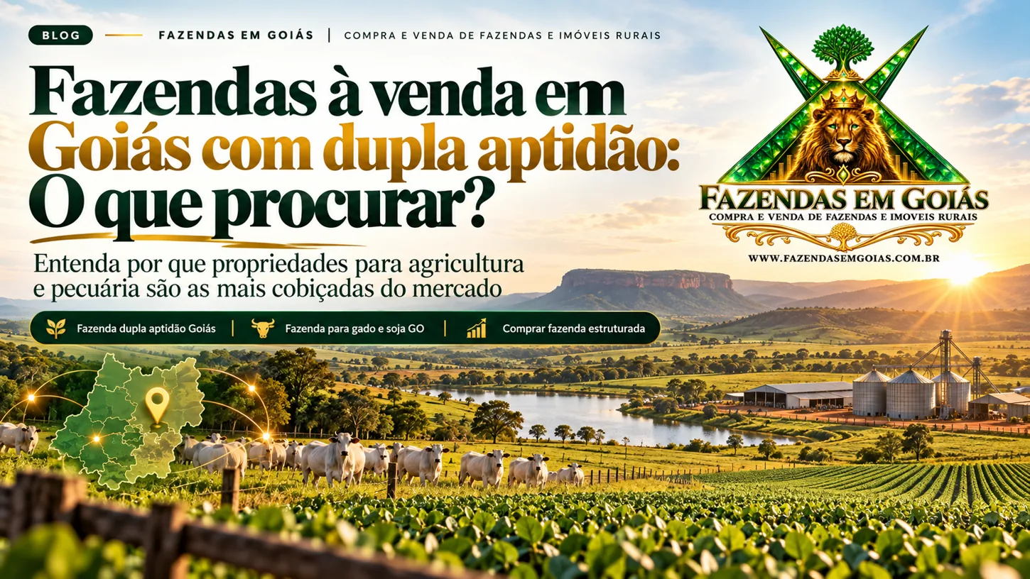 Arte editorial: Fazenda de dupla aptidão: agricultura e pecuária