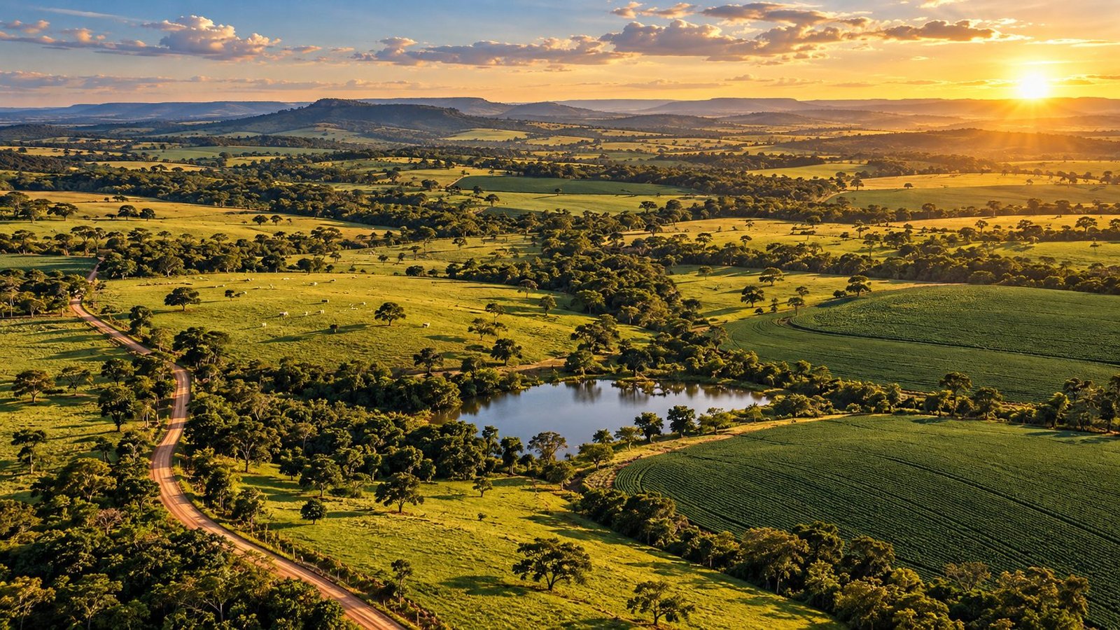 Imagem editorial ilustrativa de paisagem rural em Goiás