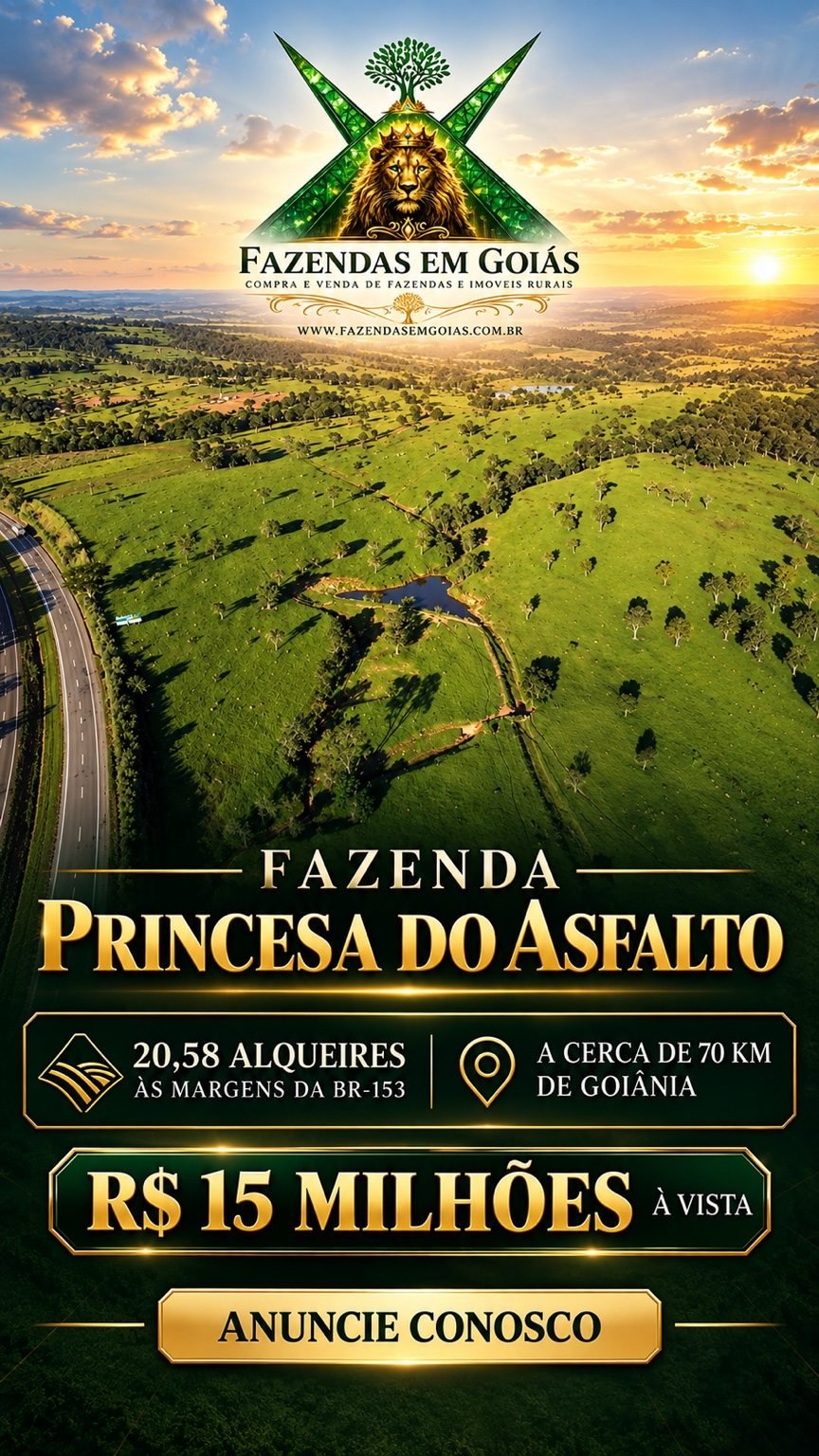 Arte recebida para divulgação da Fazenda Princesa do Asfalto em Goiás